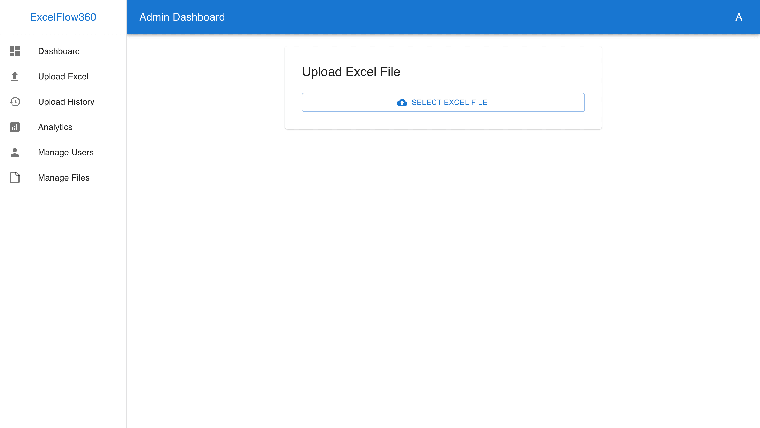 Upload Excel Sheet - Step 1